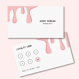 Modern Rosa Drip Makeup Artist Lojalitetskort