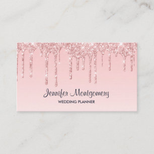 Modern Rosa Dripping Glitter Finare Elegant Visitkort