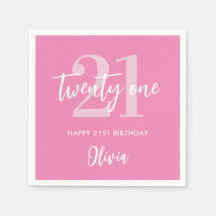 Modern Rosa Elegant 21:a födelsedag