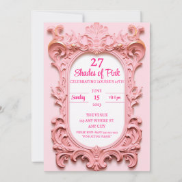 Modern Rosa Elegant Birthday Inbjudningar