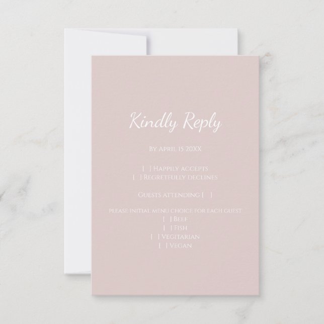 Modern  rosa enkel contemporary i bröllop OSA kort (Framsida)