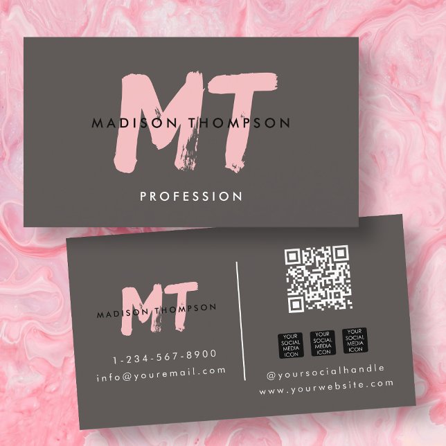 Modern Rosa Esthetics, Braid, PMU Lash Tech Visitkort (Modern Pink Esthetics, Braid, PMU Lash Tech Business Card)