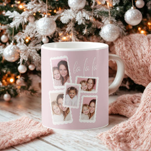 Modern Rosa ”Fa La La” Multi Foto Jul Kaffemugg
