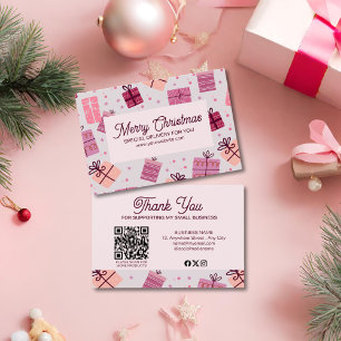 Modern Rosa Festive Business God jul Visitkort