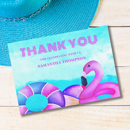 Modern Rosa Flamingo Birthday Tack Kort