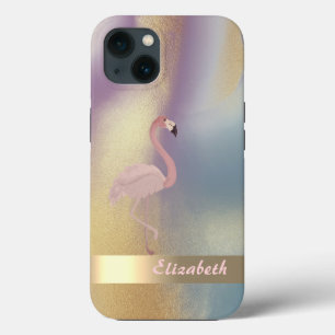 Modern Rosa Flamingo Färgrik Guld
