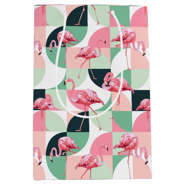 Modern Rosa Flamingo Geometric Girly Chic Mönster (Framsidan)