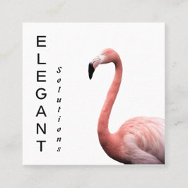 Modern Rosa Flamingo Minimalist Fyrkantigt Visitkort