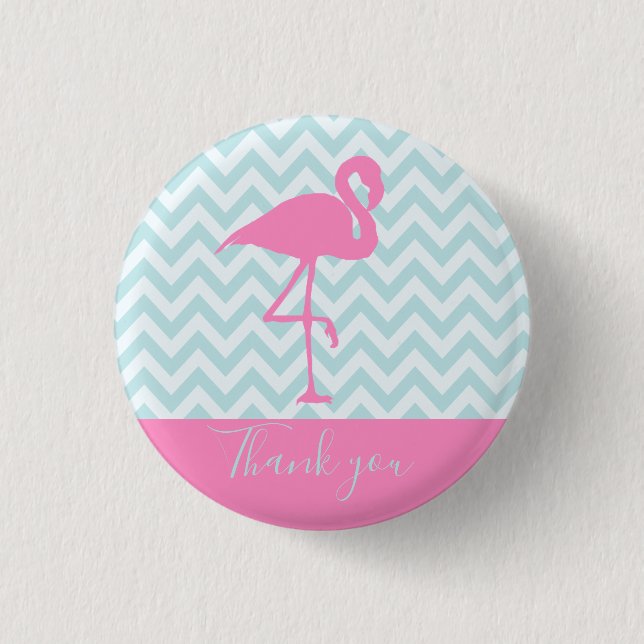 Modern Rosa Flamingo, Tack Knapp (Framsida)