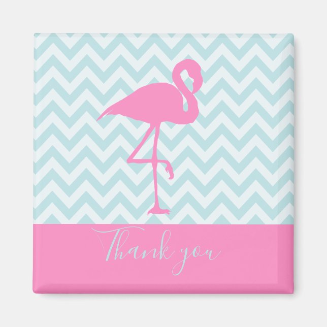 Modern Rosa Flamingo, Tack Magnet (Framsidan)