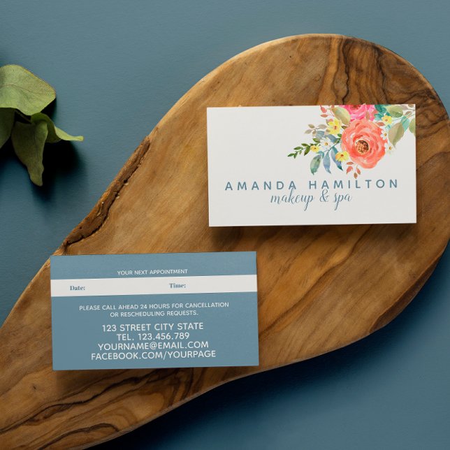 Modern Rosa Flowers Bloom Watercolor Möte Tidsbeställning Kort (Skapare uppladdad)