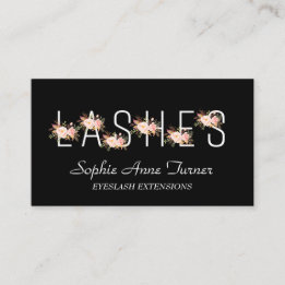 Modern Rosa Flowers Brev EyeLash Extensions Visitkort