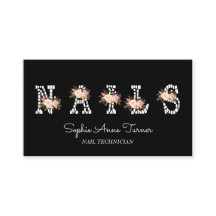 Modern Rosa Flowers Brev Nail Technician