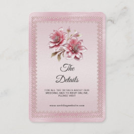 Modern Rosa Flowers-detaljförslutningskort Tilläggskort