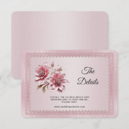 Modern Rosa Flowers-detaljförslutningskort Tilläggskort