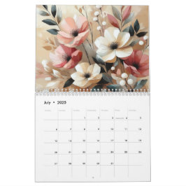 Modern Rosa Flowers Kalender