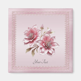 Modern Rosa Flowers Magnet