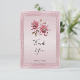 Modern Rosa Flowers - tackkort Tack Kort