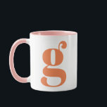 Modern Rosa för den ursprungliga Orangen Brev Mugg<br><div class="desc">Tvätta det moderna monogrammet med brev som du väljer,  i rosa och orange.</div>