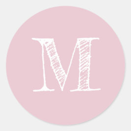 Modern Rosa för första parfait-parogram i monogram Runt Klistermärke