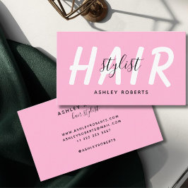 Modern rosa för hårstilist visitkort