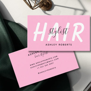 Modern rosa för hårstilist visitkort