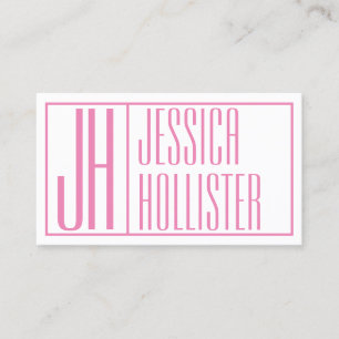 Modern Rosa för Initialer och Namn Logotyp Visitkort