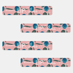 Modern Rosa för paketering av blåbär med läppglans Klistermärke