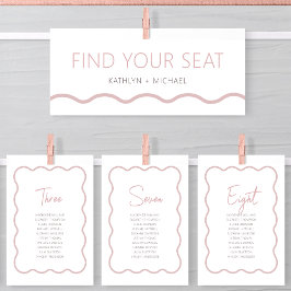 Modern  Rosa för sätesdiagramhuvud Vågigt kort