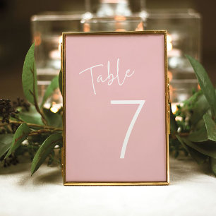 Modern Rosa för skript Oh Baby Simple Baby Shower Bordsnummer