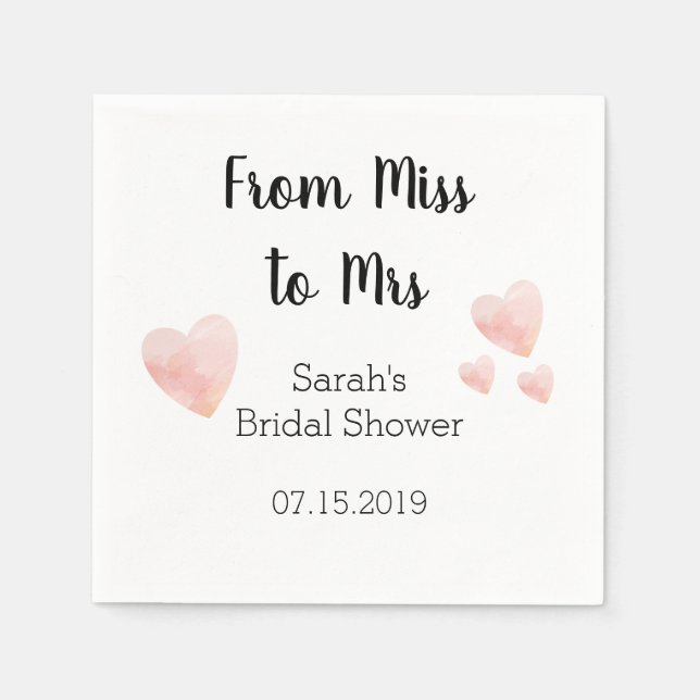 Modern Rosa för svart och vit Möhippa Pappersservett (Framsidan)