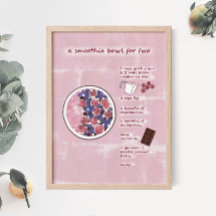 Modern Rosa Fruothie Recipe Food Art Poster