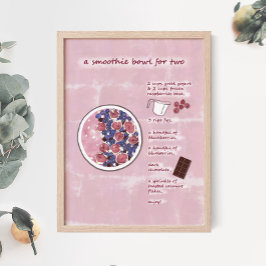 Modern Rosa Fruothie Recipe Food Art Poster