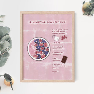 Modern Rosa Fruothie Recipe Food Art Poster