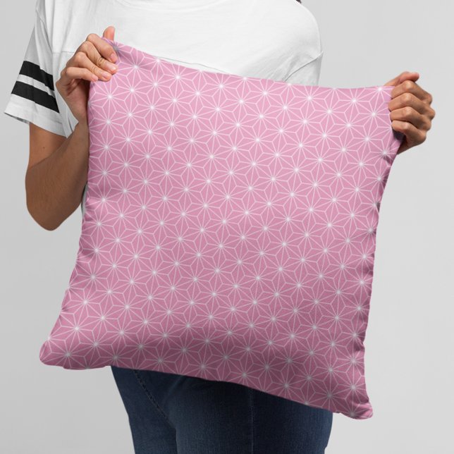 Modern Rosa Geometric Japanska Mönster Kudde (Skapare uppladdad)