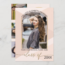 Modern  Rosa Geometric Photo Studenten Meddelande