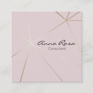 ~* Modern Rosa Geometric Trendig . Ro Gold Foil Fyrkantigt Visitkort