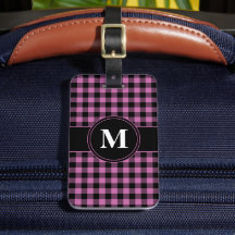 Modern Rosa Gingham Monogram