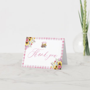 Modern Rosa Gingham Nyss Från Marknaden Tack Kort