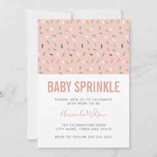 Modern Rosa Girl Baby Sprinkle Mönster Inbjudningar