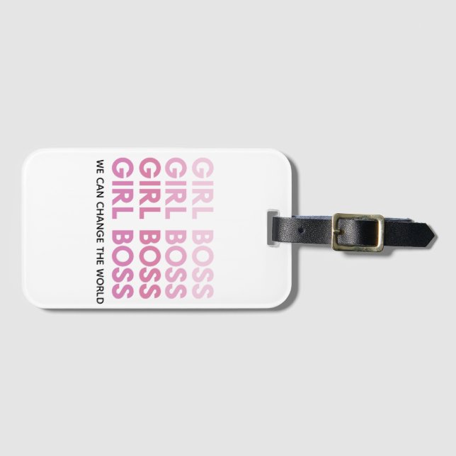 Modern Rosa Girl Chef Best Girly Gift Bagagebricka (Framsida horisontal)