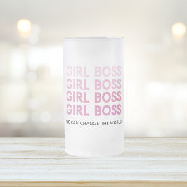 Modern Rosa Girl Chef Best Girly Gift Frostat Ölglas