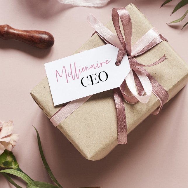 Modern Rosa Girl Chef Best Girly Gift Modern Presentetikett (Skapare uppladdad)