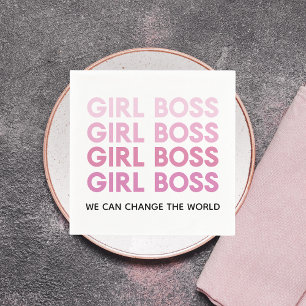 Modern Rosa Girl Chef Best Girly Gift Pappersservett