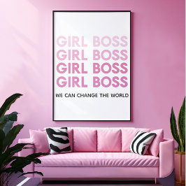 Modern Rosa Girl Chef Best Girly Gift Poster