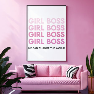 Modern Rosa Girl Chef Best Girly Gift Poster