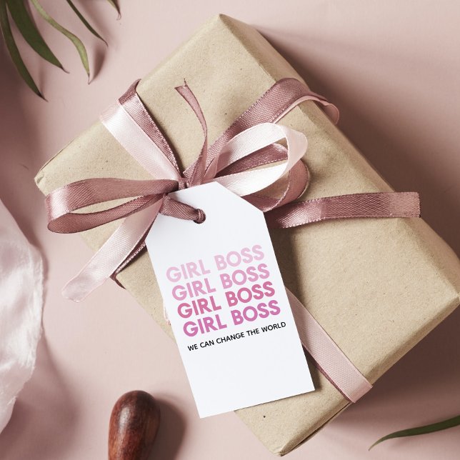 Modern Rosa Girl Chef Best Girly Gift Presentetikett (Skapare uppladdad)