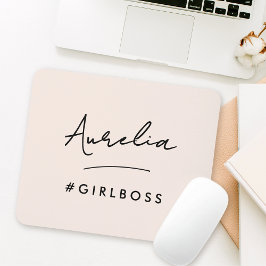 Modern Rosa Girl Chef Script Namn Best Girly Gift Musmatta