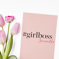 Modern Rosa Girl Girl Chef & Namn | Bästa gåva frå
