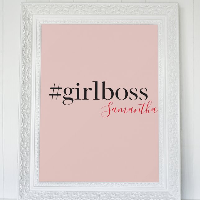 Modern Rosa Girl Girl Chef & Namn | Bästa gåva frå Poster (Skapare uppladdad)